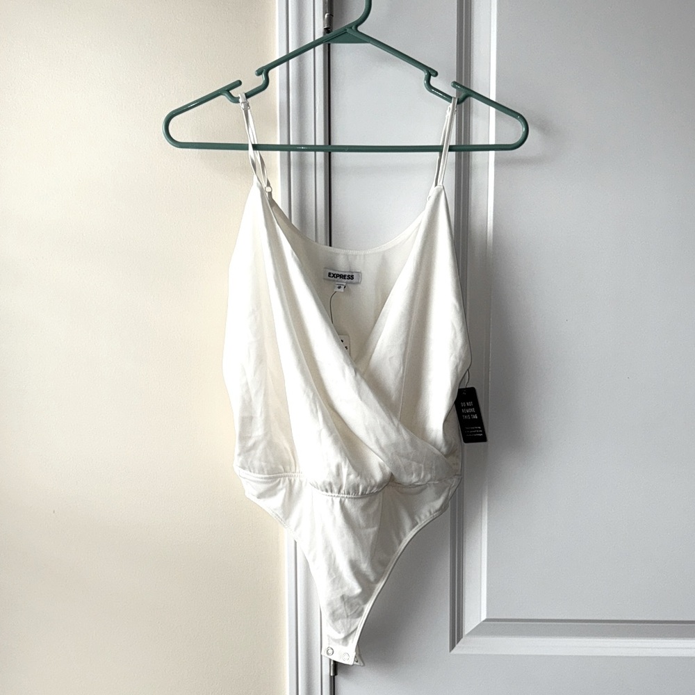 Express White Satin Bodysuit